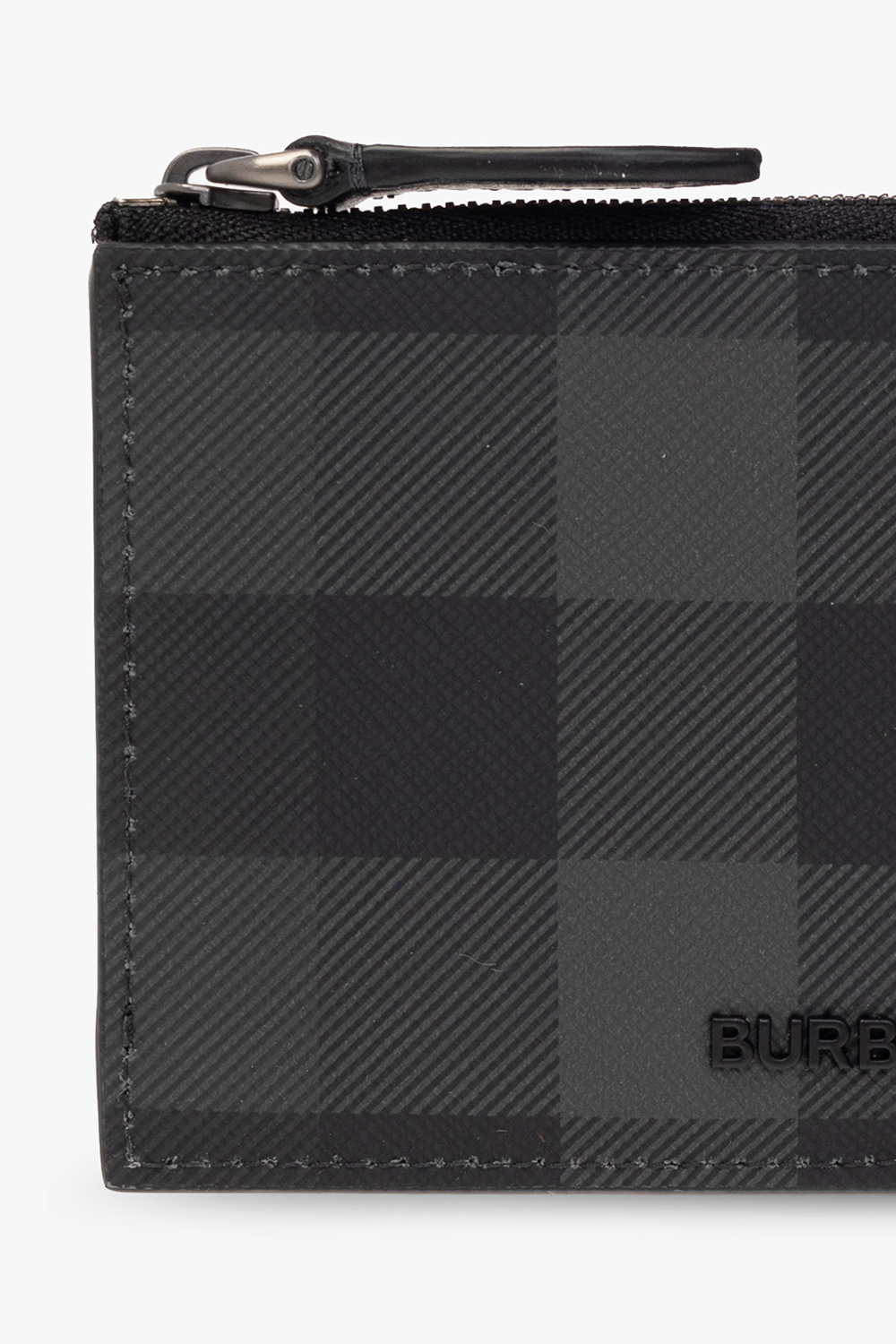 Burberry Logo-plaque Check-pattern Wallet In Black