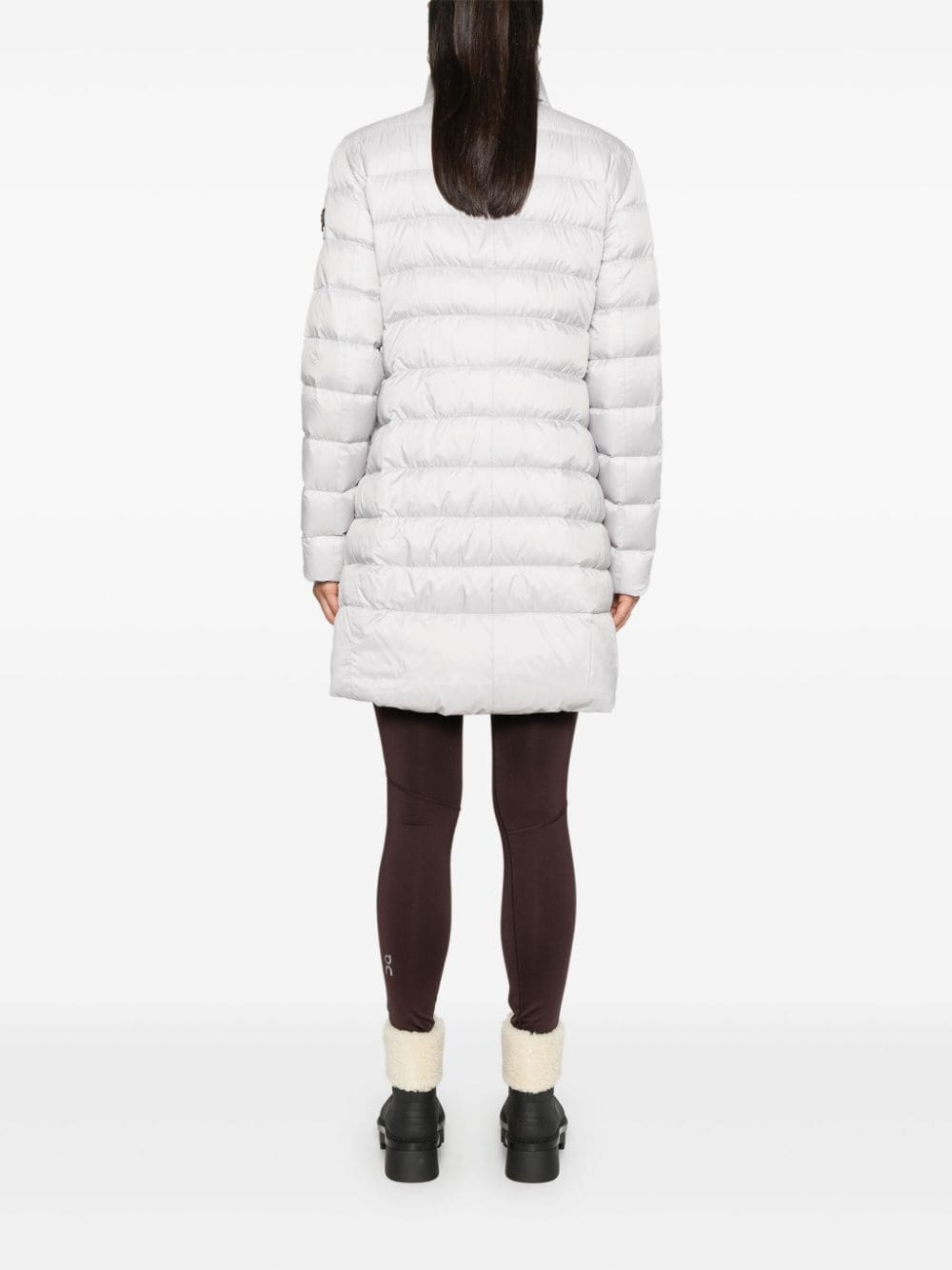 Peuterey Nylon Midi Down Jacket In Gray