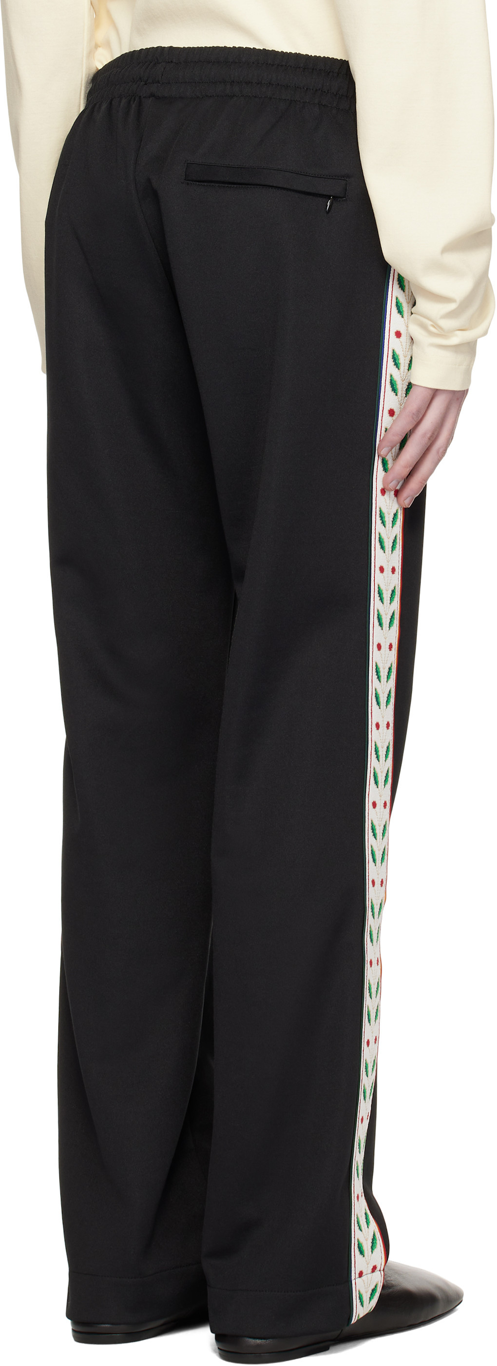 Casablanca Elastic Waist Track Pants In Black