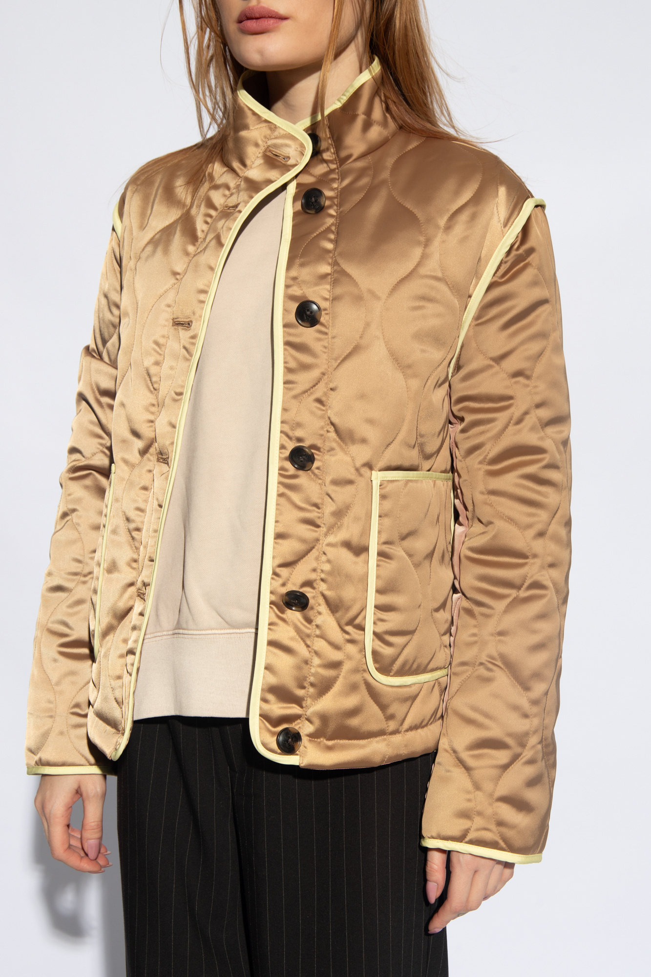 Shop Ps By Paul Smith Padded Quilted Jacket In Nude