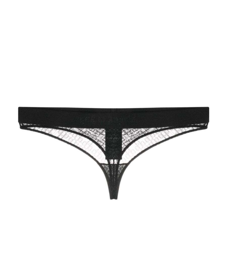 PALM ANGELS LOGO-WAISTBAND LACE THONG