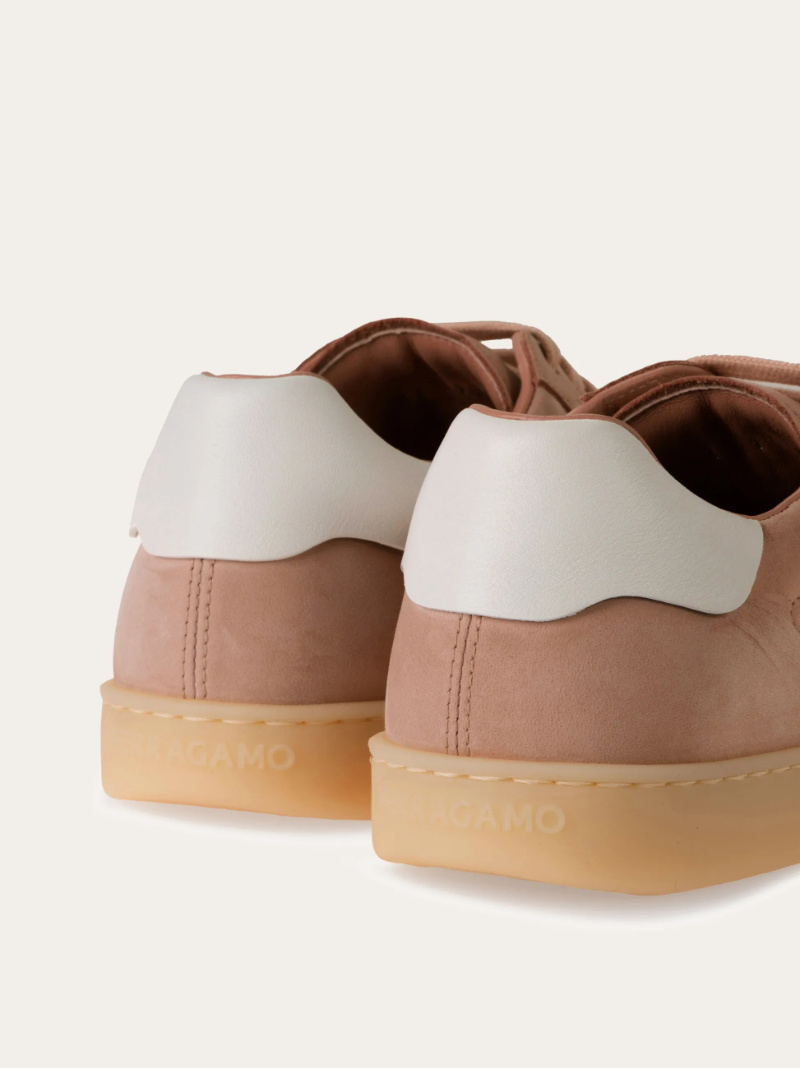 Ferragamo Athena Low-top Sneakers In Pink