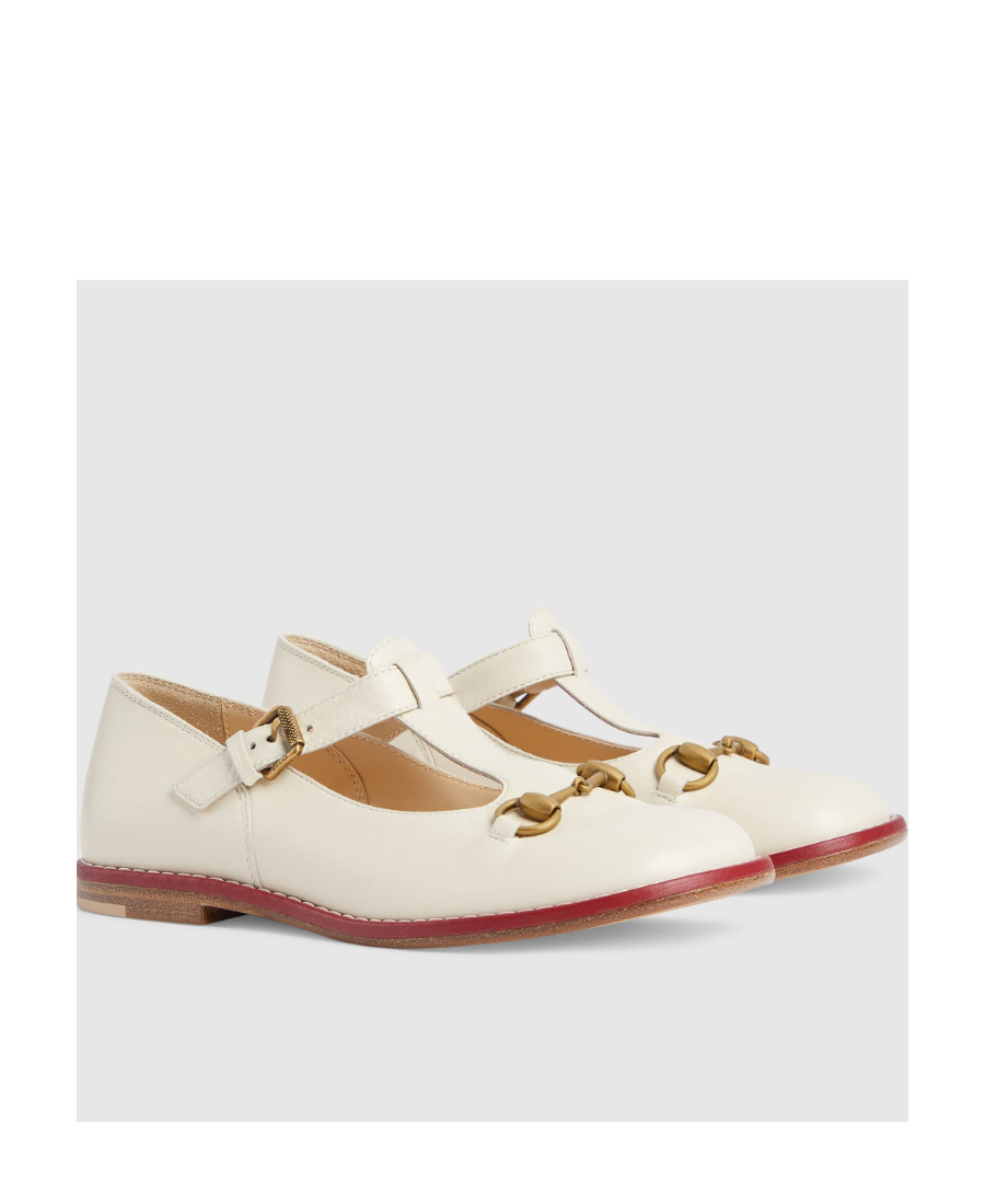 Gucci Children's Loafer With Horsebit In White