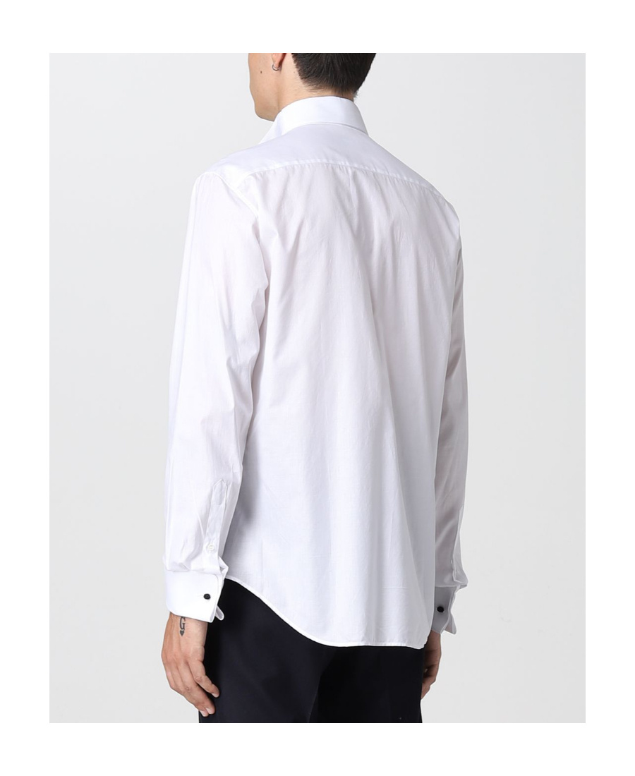 Giorgio Armani Long-sleeved Cotton Shirt In White