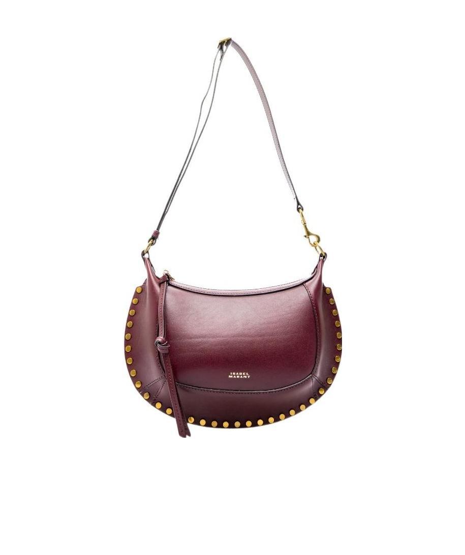 Isabel Marant Oskan Moon Small Leather Shoulder Bag In Red