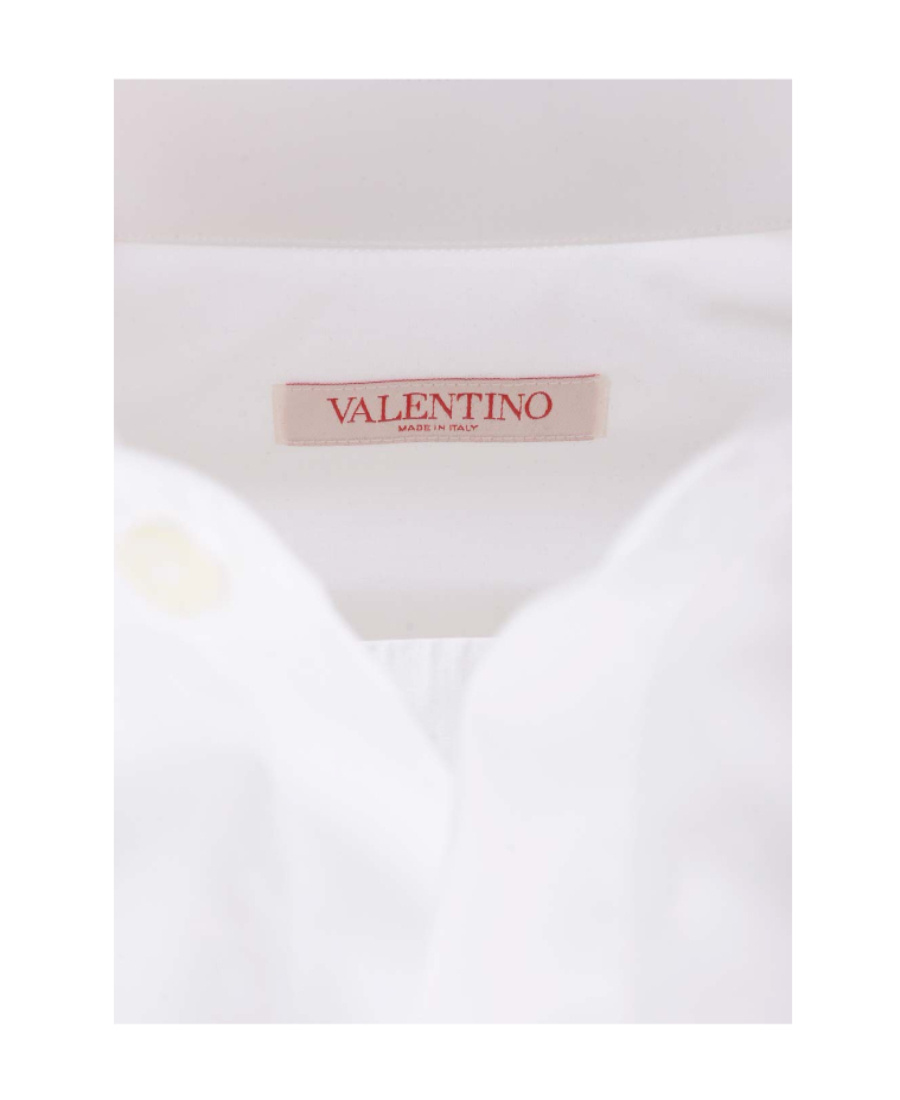Valentino Poplin Cotton Shirt With Hidden Buttoning In White