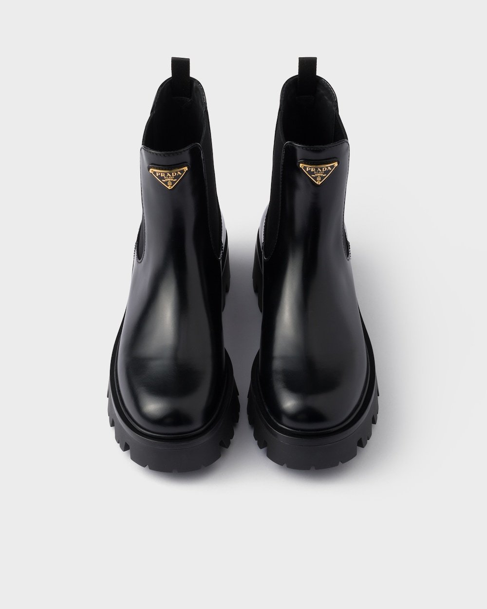 Prada 55mm Triangle-logo Chelsea Boots In Black