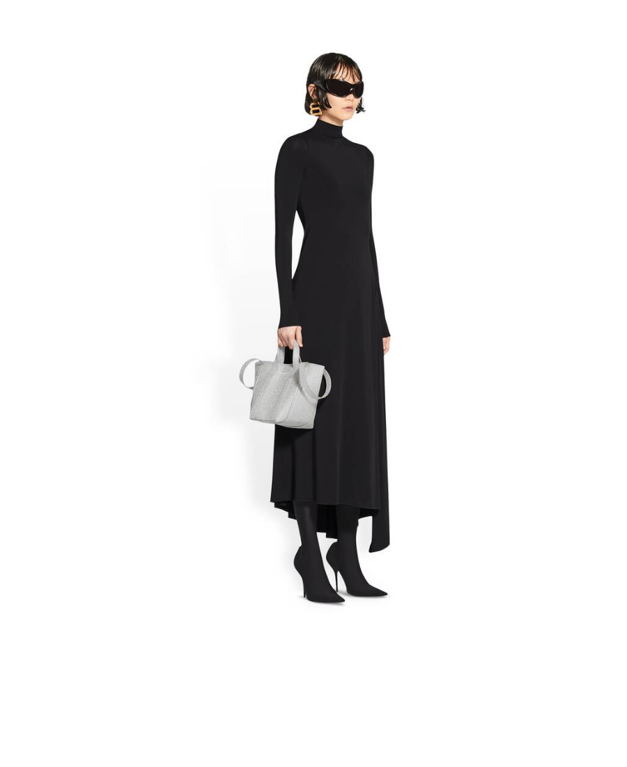 Balenciaga Borsa Tote A Tracolla Everyday Xs North-south In Tessuto Scintillante Da Donna In Argento In Gray