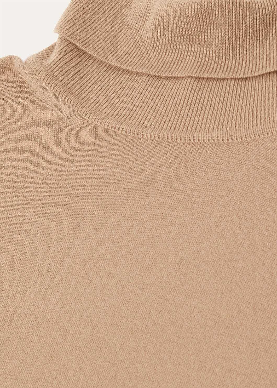 Loro Piana Turtleneck Ribbed-cuff Sweater In Brown