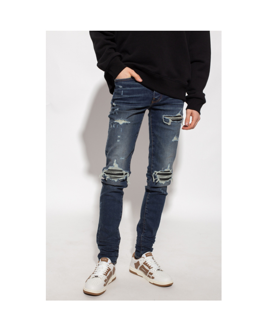 Amiri Distressed Slim Jeans In Blue