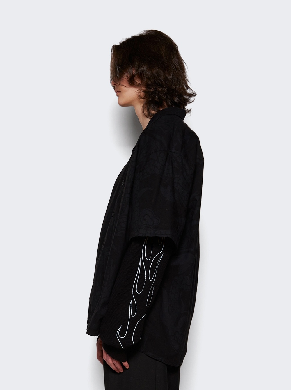 Givenchy Cotton Shirt With Pockets And Graphic Print In Black