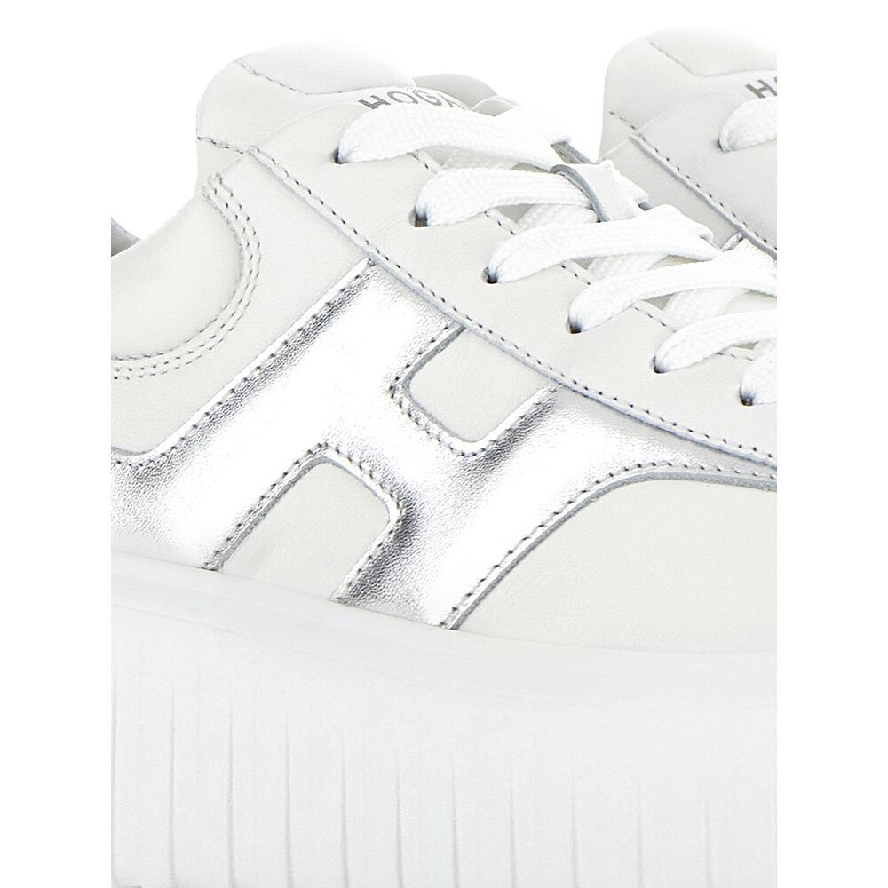 Hogan H-stripes Leather Sneakers In White