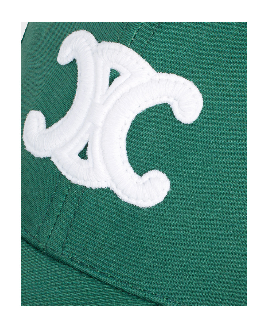 Celine Logo Letter Baseball Cap In Green