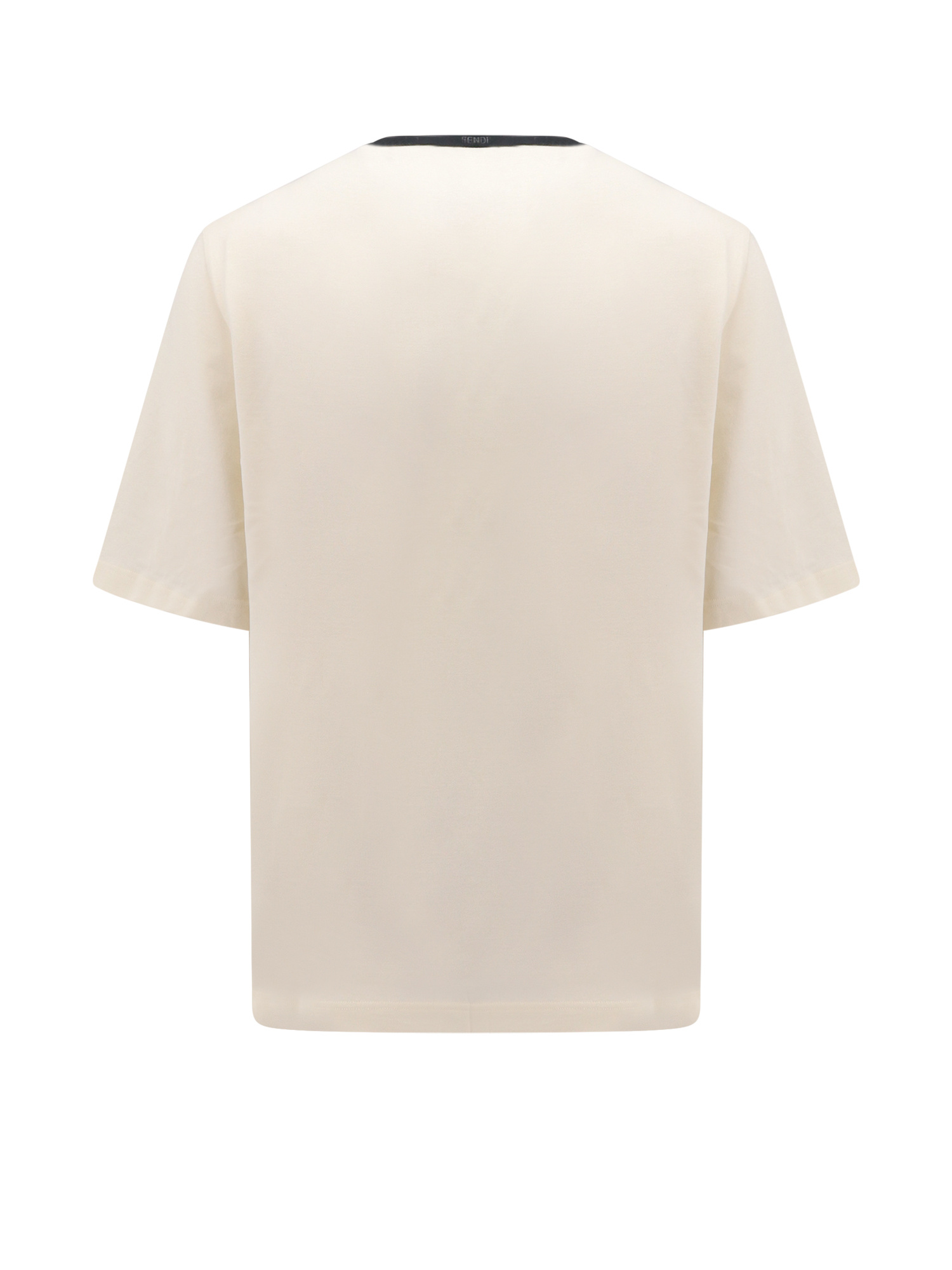 Fendi Man T-shirt Man White T-shirts In Nude