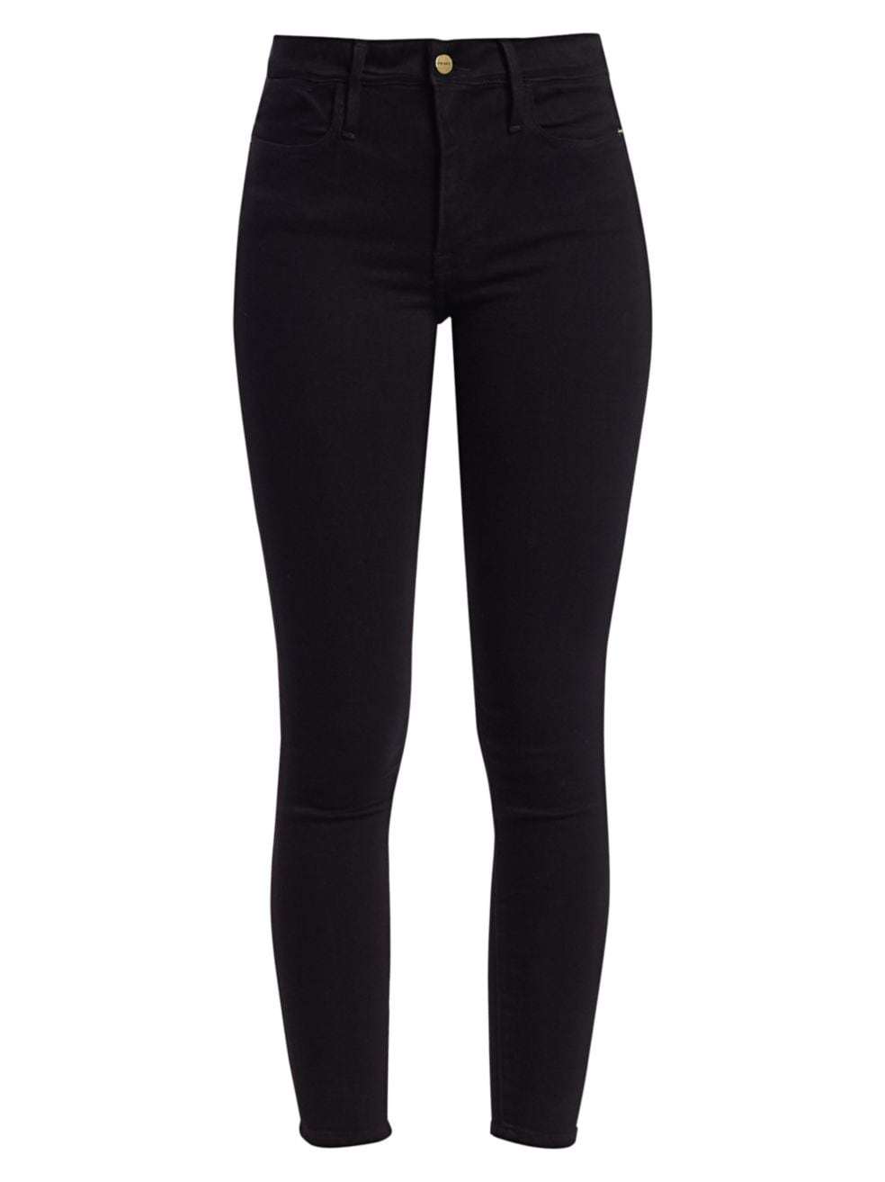 Frame Le High Skinny Jeans Billups Chewed In Black
