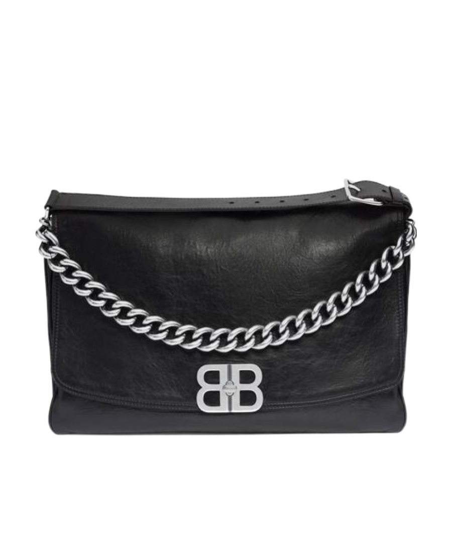 Balenciaga Large Bb Soft Shoulder Bag In Black