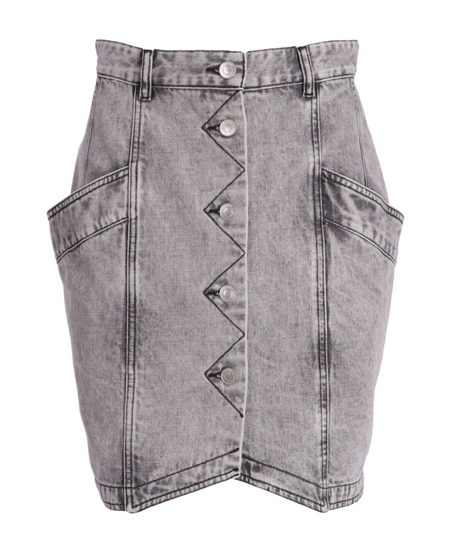 Isabel Marant Denim Skirt In Gray