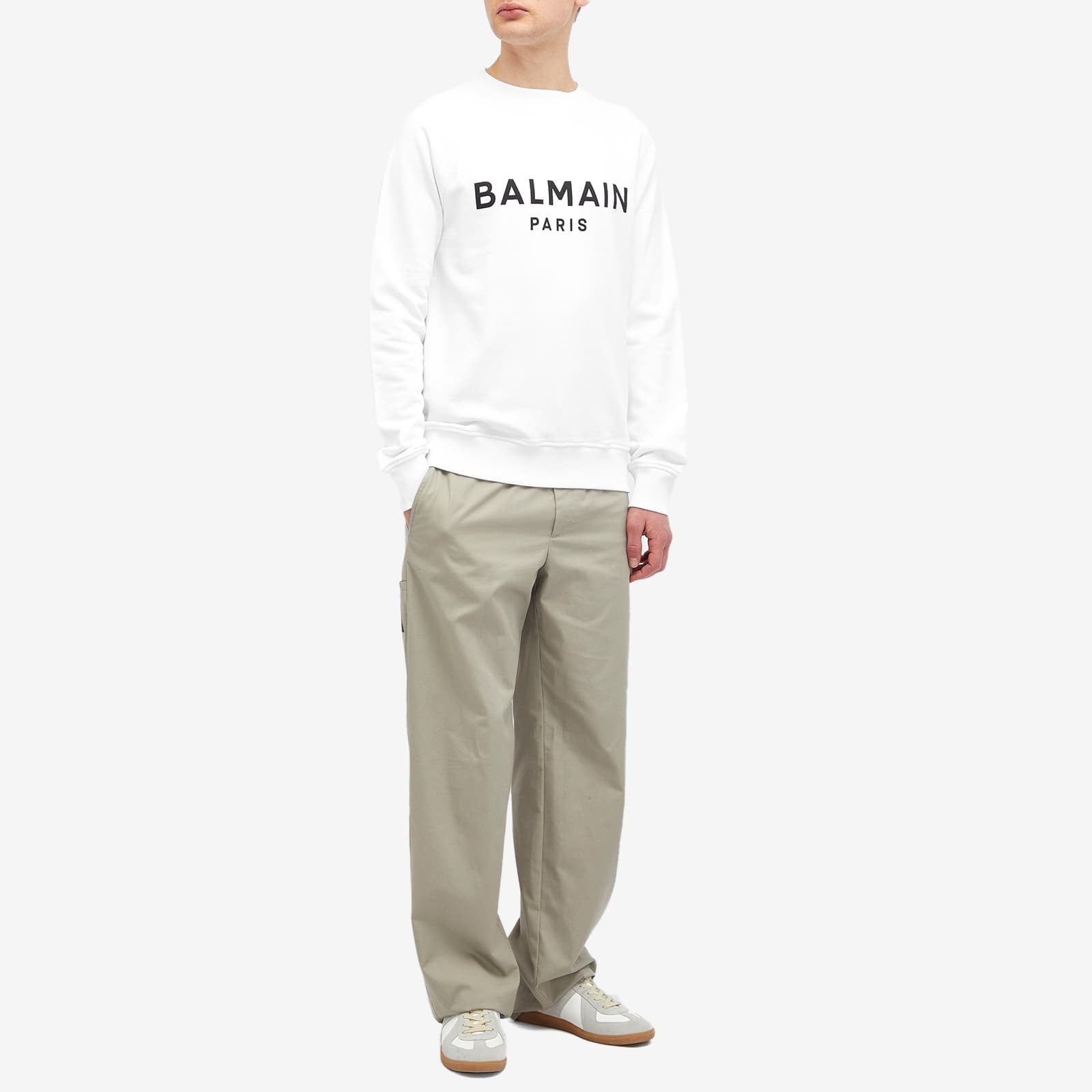 Balmain Black Sweatshirts Man Sweatshirt White Size Xl Cotton In White