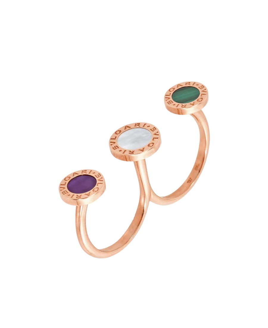 Bvlgari Logo Opening Ring In Yellow