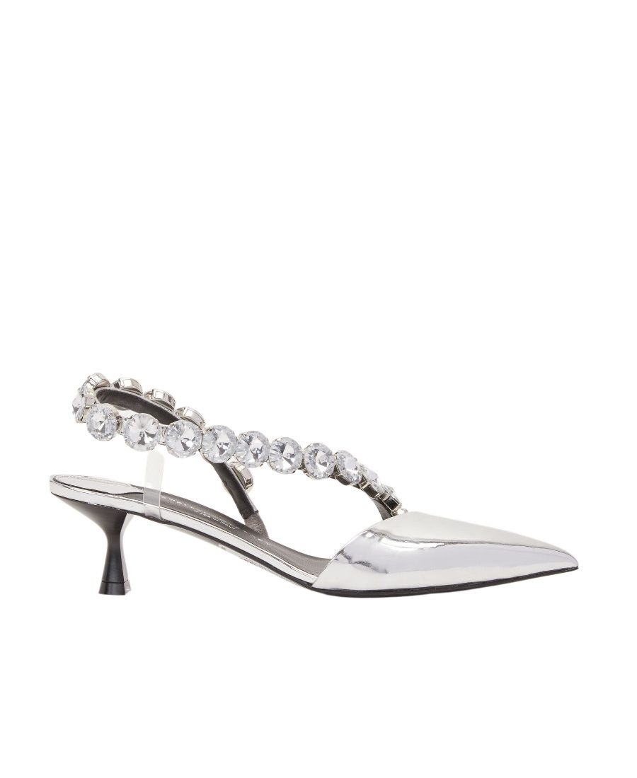 Stella Mccartney Iconic Crystal 50mm Pumps In White