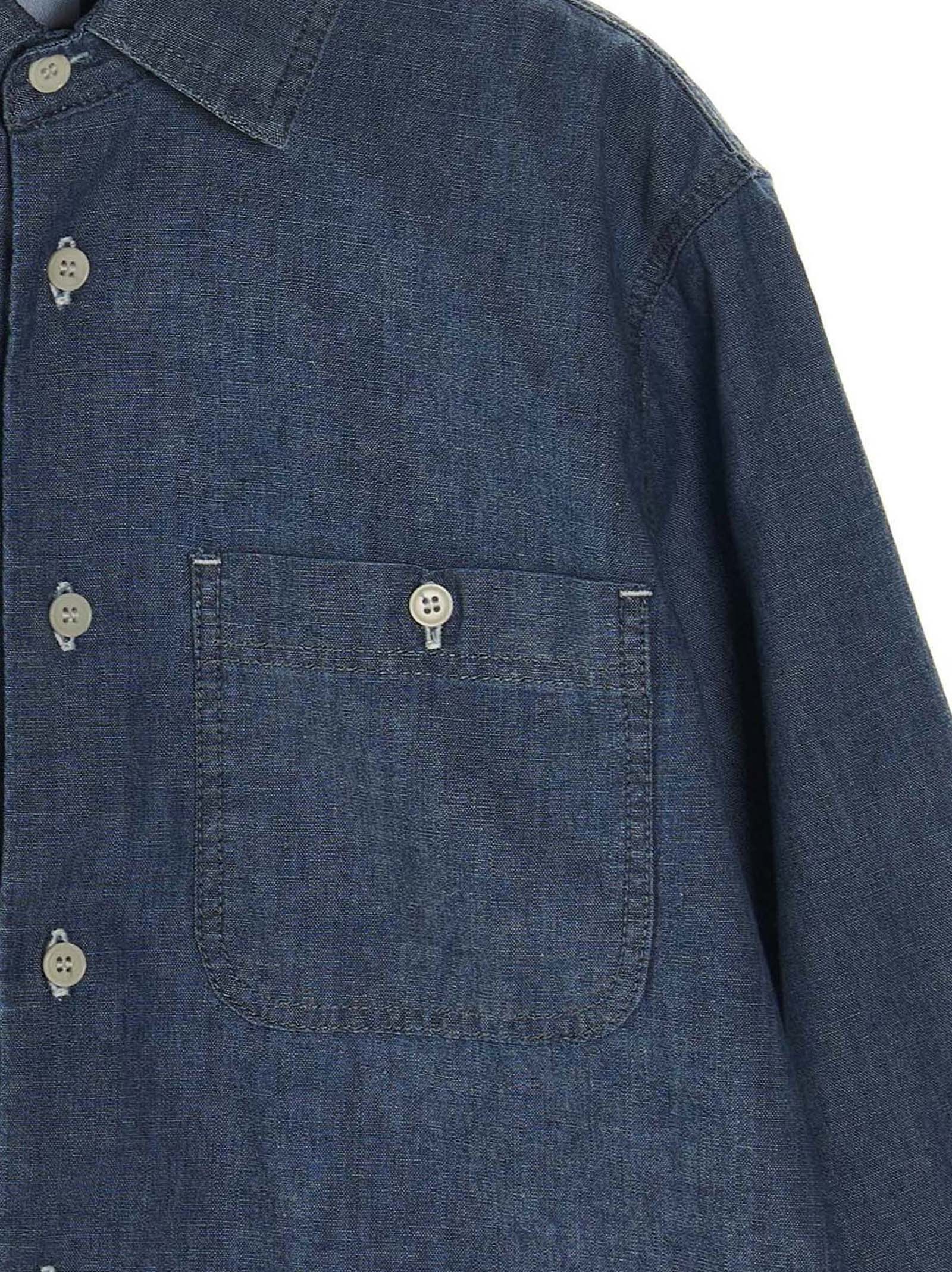 Aspesi Long-sleeve Buttoned Cotton Shirt In Gray