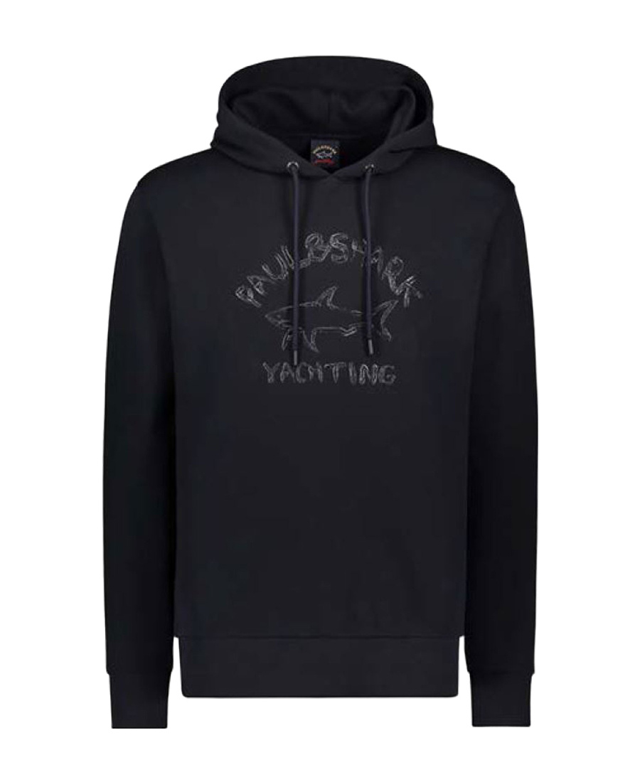 Shop Paul & Shark Logo-print Long-sleeve Hoodie In Black