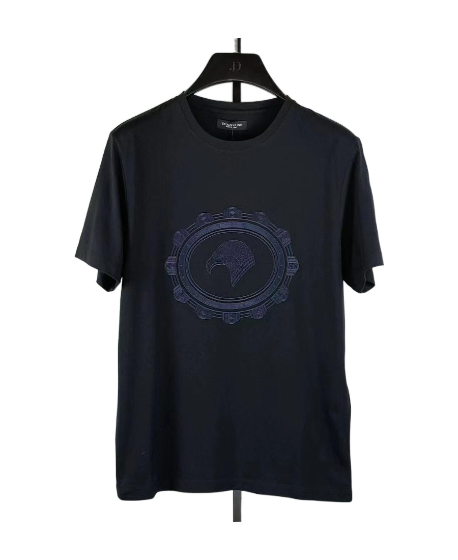 Stefano Ricci T-shirt With Round Neck And Short Sleeves In Black