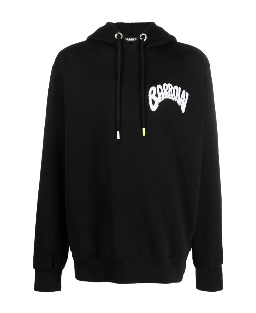 Barrow Logo-print Cotton Hoodie In Black