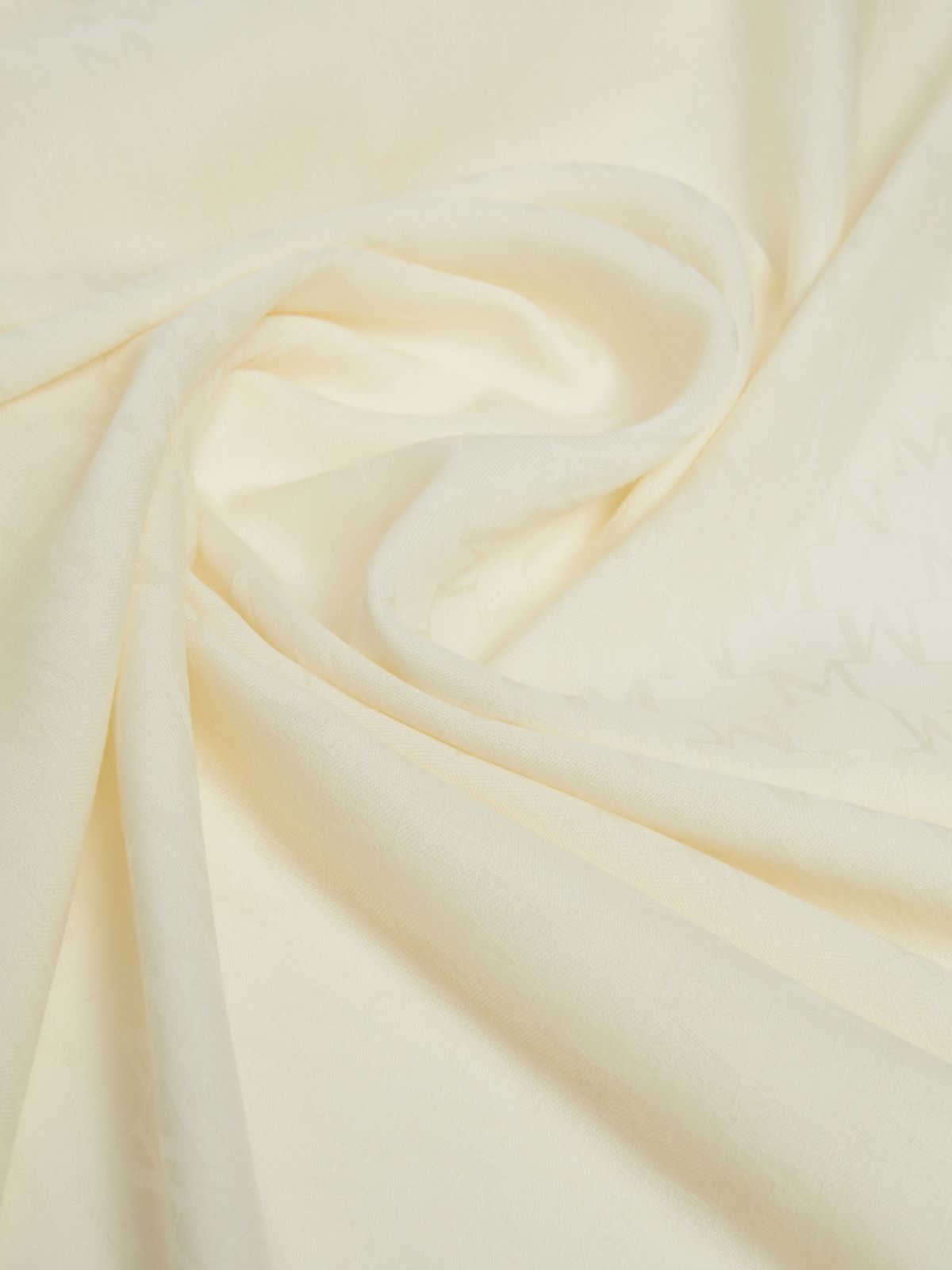 Max Mara Jacquard Wool Monogram Shawl In White