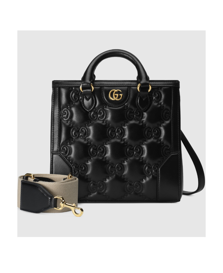 Gucci Gg Logo-embossed Mini Tote Bag In Black