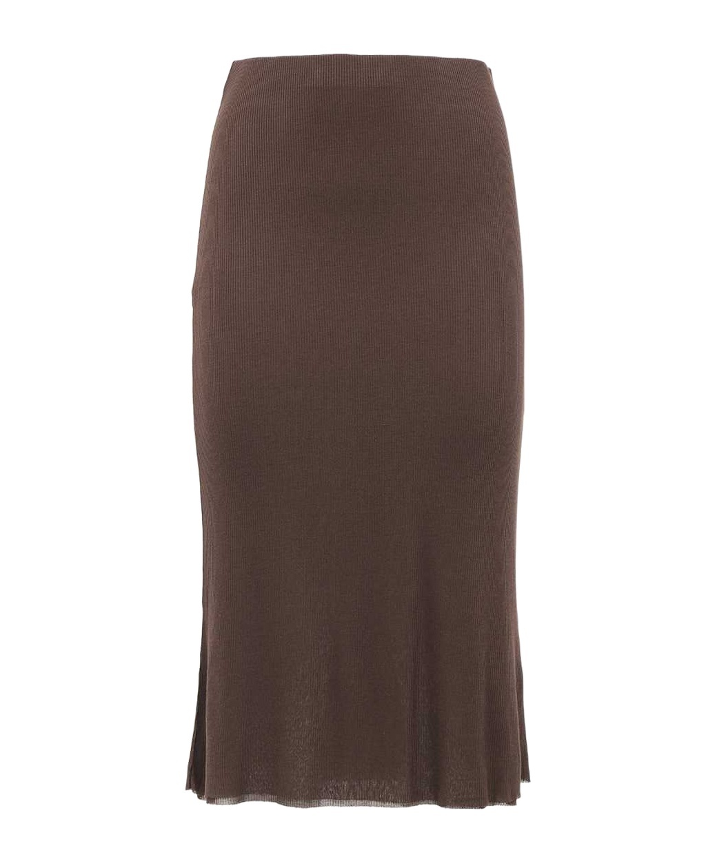 KHAITE FINE-RIBBED MIDI SKIRT