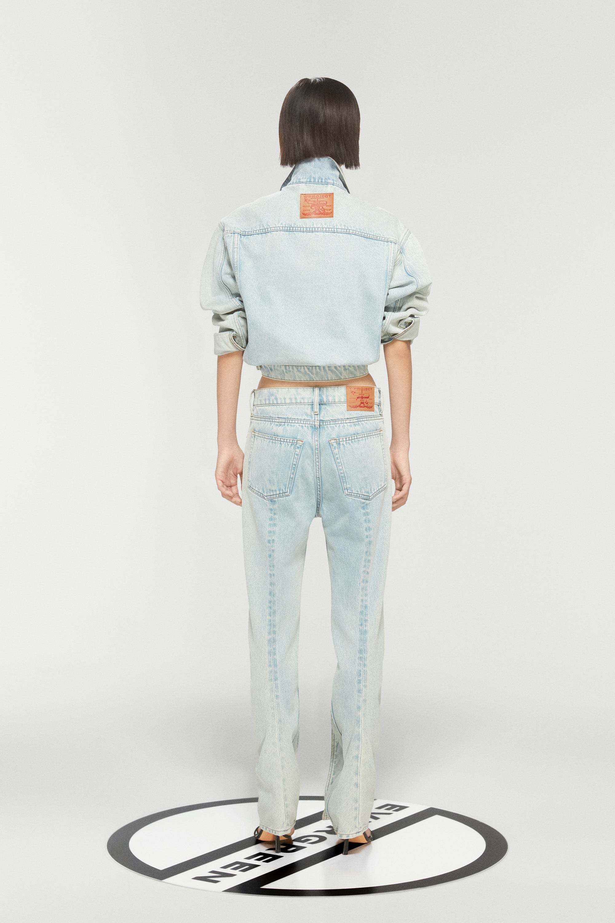 Y/project Belt Ring Banana Jeans In White