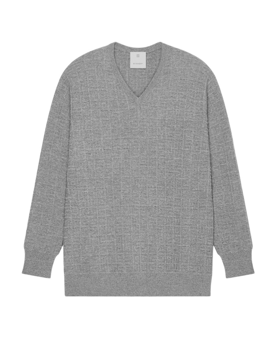 Givenchy V-neck Sweater In Gray