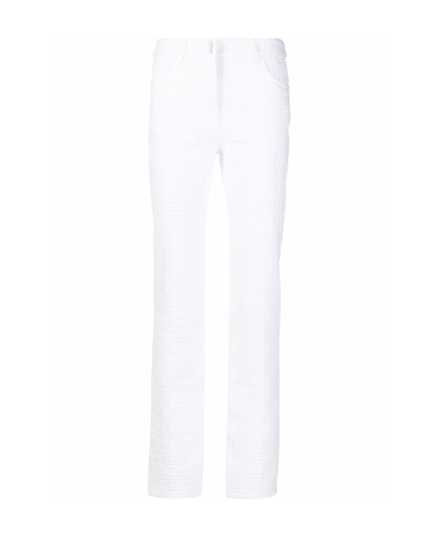 Givenchy 4g Motif Jacquard Straight-leg Trousers In White