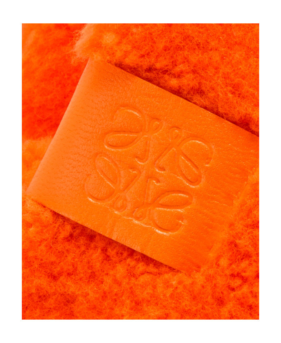 Loewe Textured Fabric Slip-ons Featuring Unique Weave In Orange