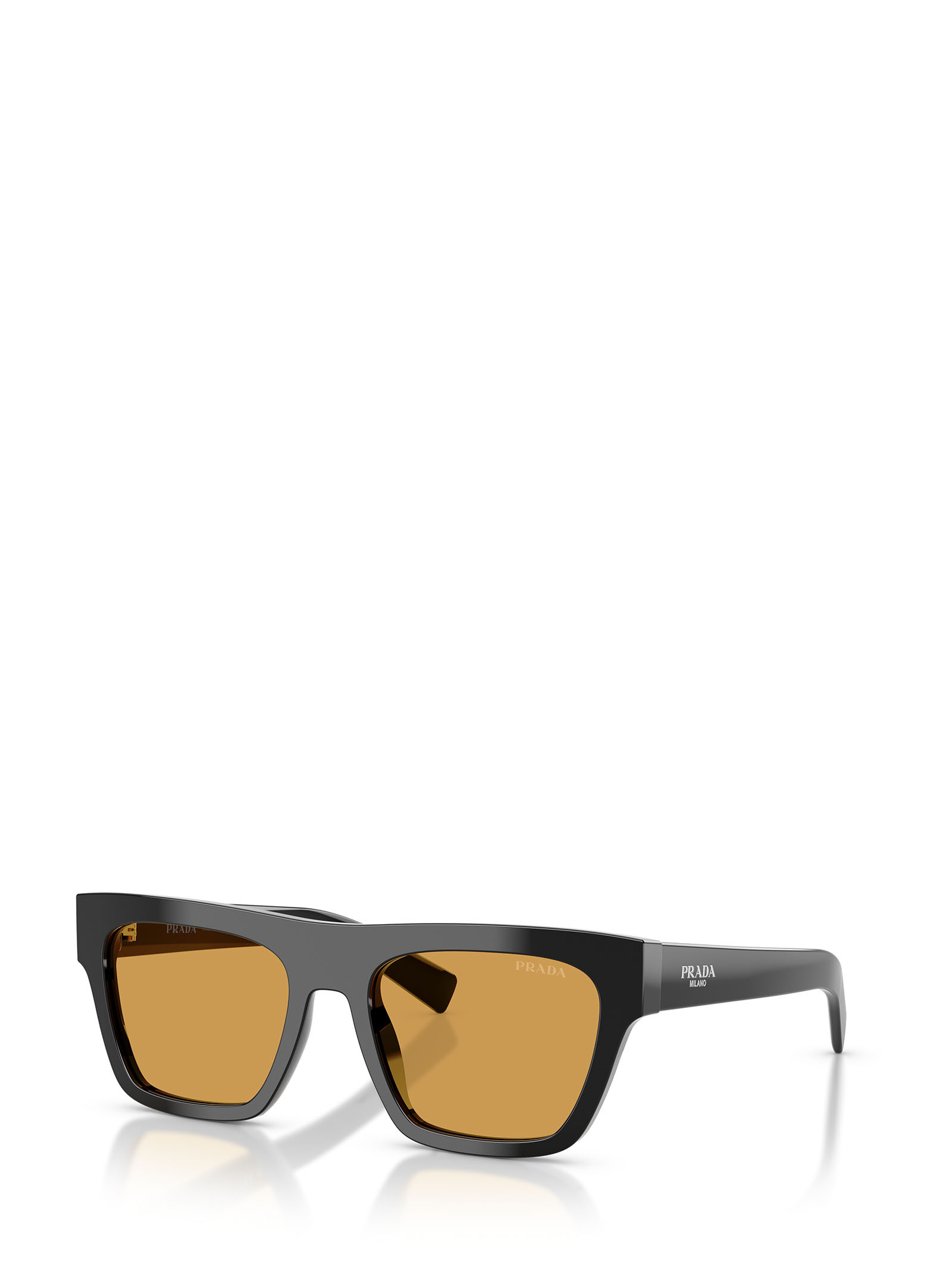 Prada 0pr C03s Rectangular Acetate Sunglasses In Black