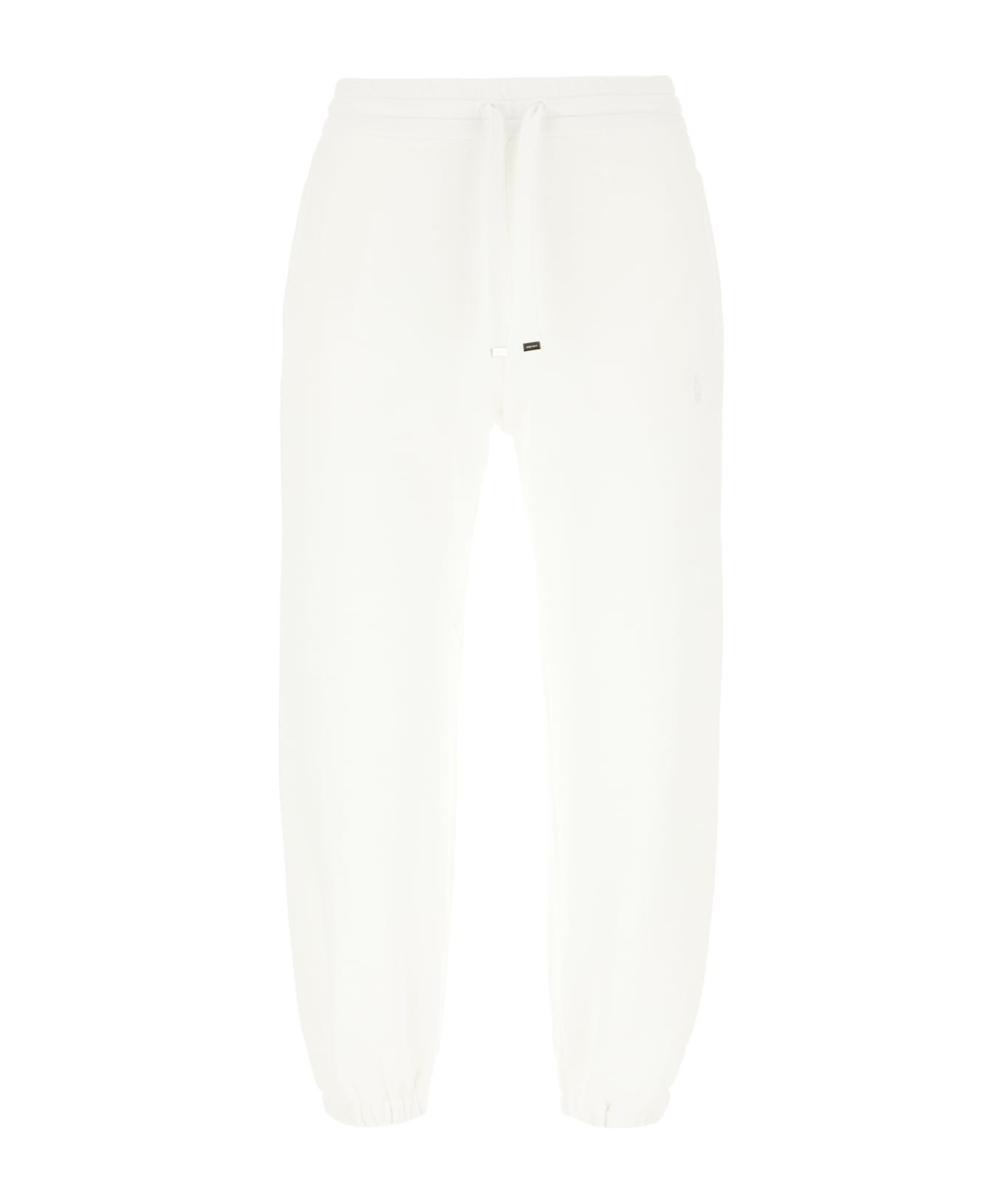 Alexander Mcqueen Joggers Cotton Elastic Cuffs In Optical White