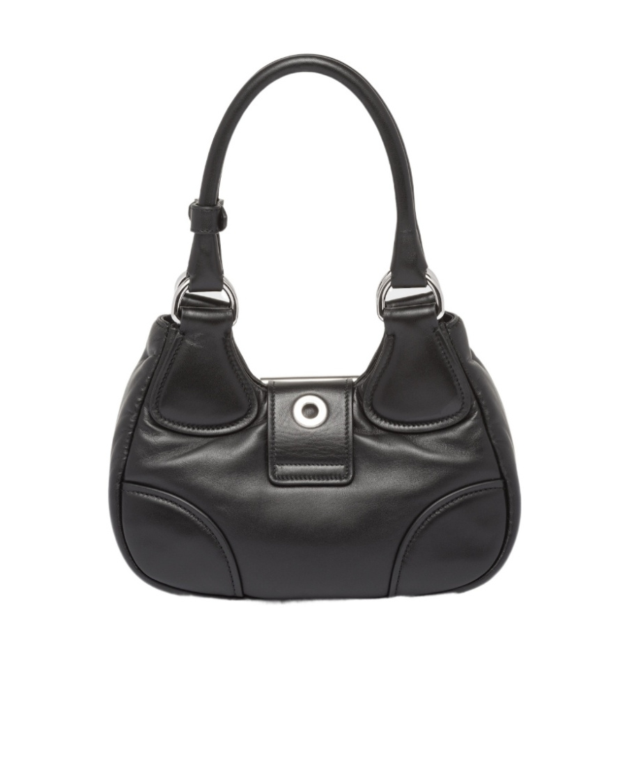 Prada Moon Padded Nappa-leather Mini Bag In Black