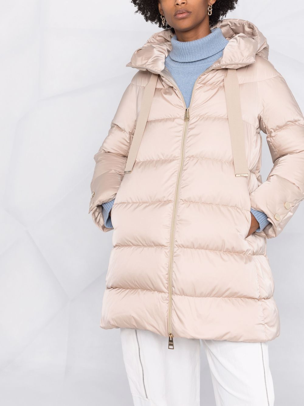 Herno Beige Nylon Down Jacket In Nude