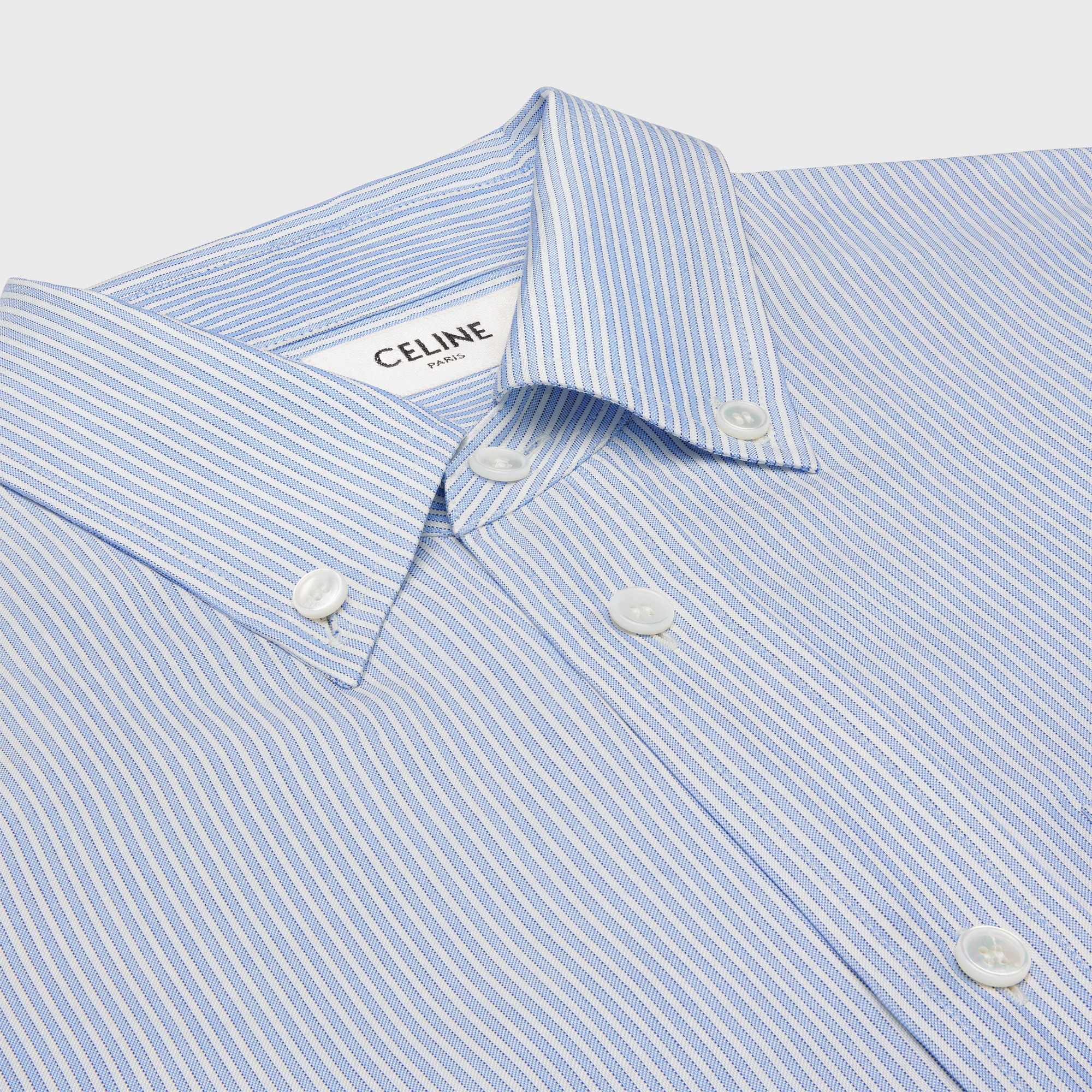 CELINE TOMBOY SHIRT IN STRIPED SILK