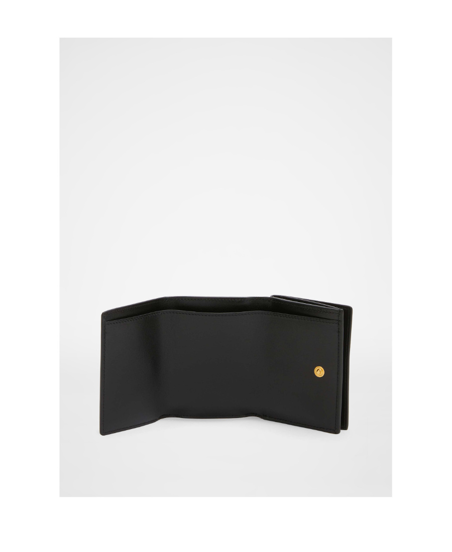 Jil Sander Tri-fold Leather Wallet In Black