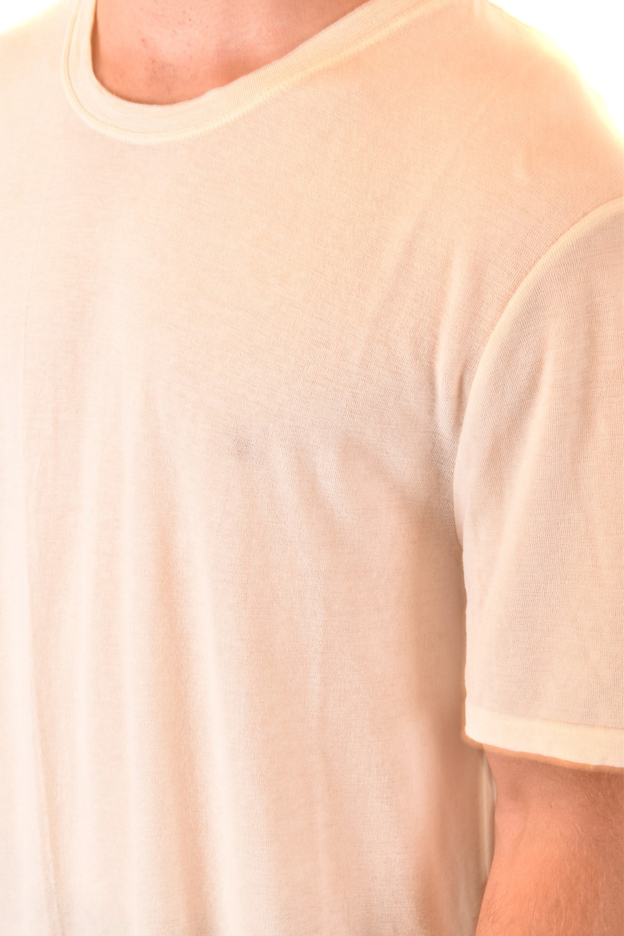 Laneus Minimalist Green Short-sleeved Crew Neck T-shirt In Neutral