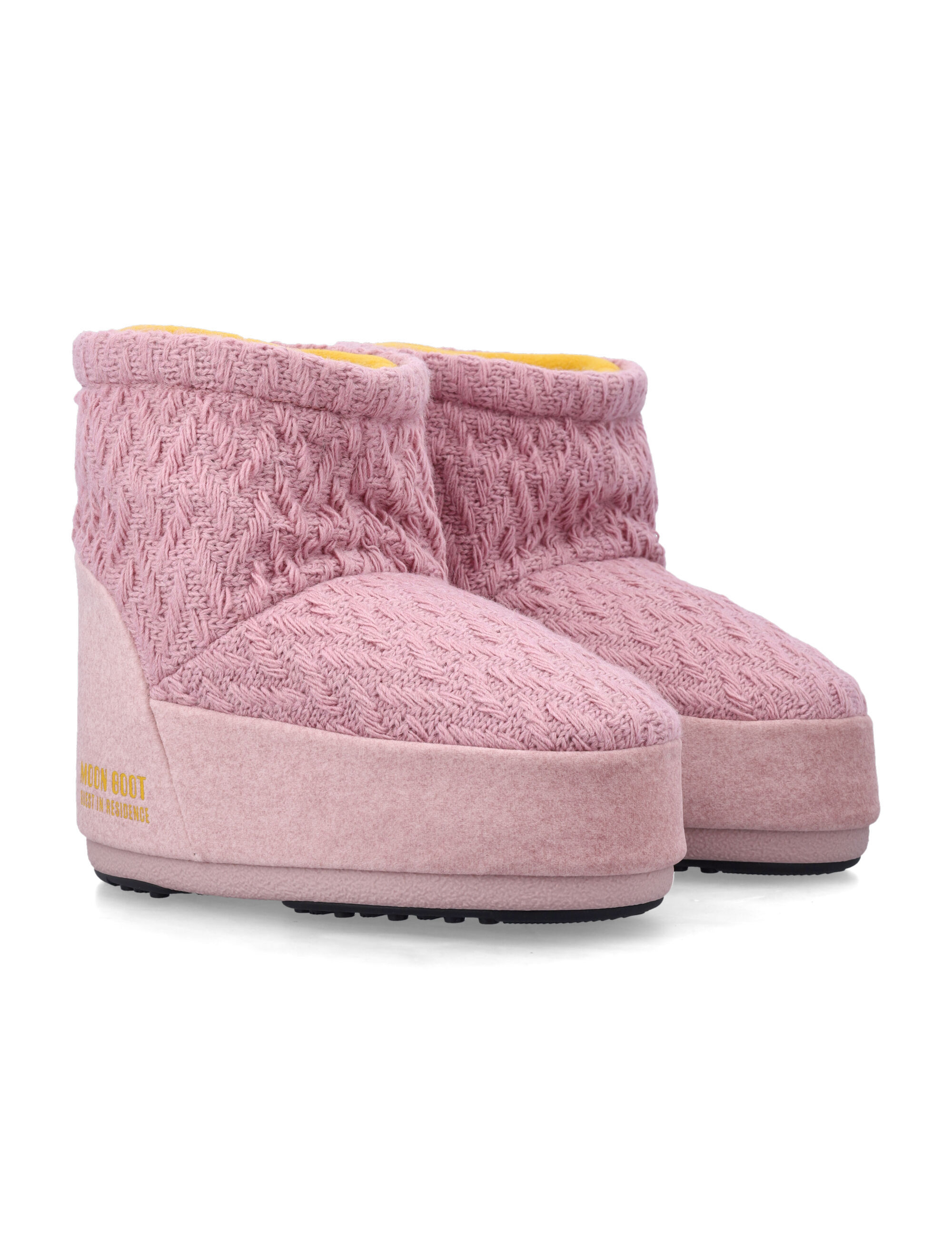 Moon Boot Stivali Da Neve In Maglia Rose In Multi