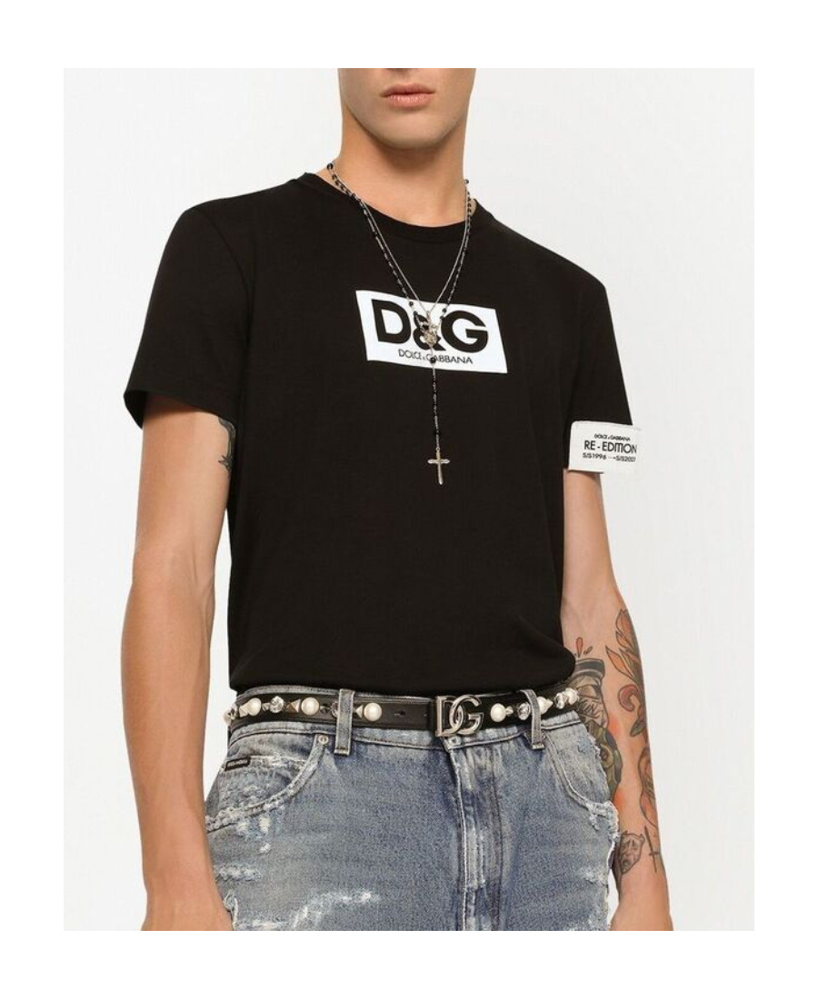 Dolce & Gabbana Logo-decorated T-shirt In Black