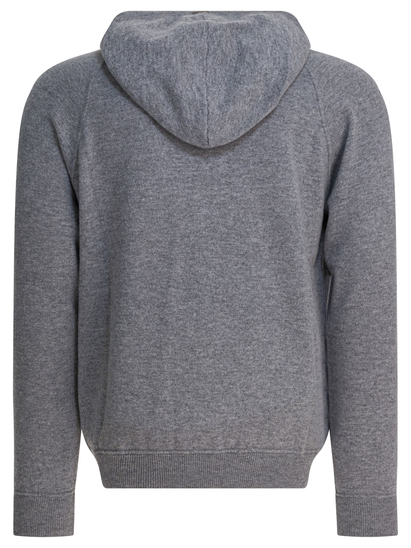 Herno Drawstring Hooded Cashmere Knit Cardigan In Gray
