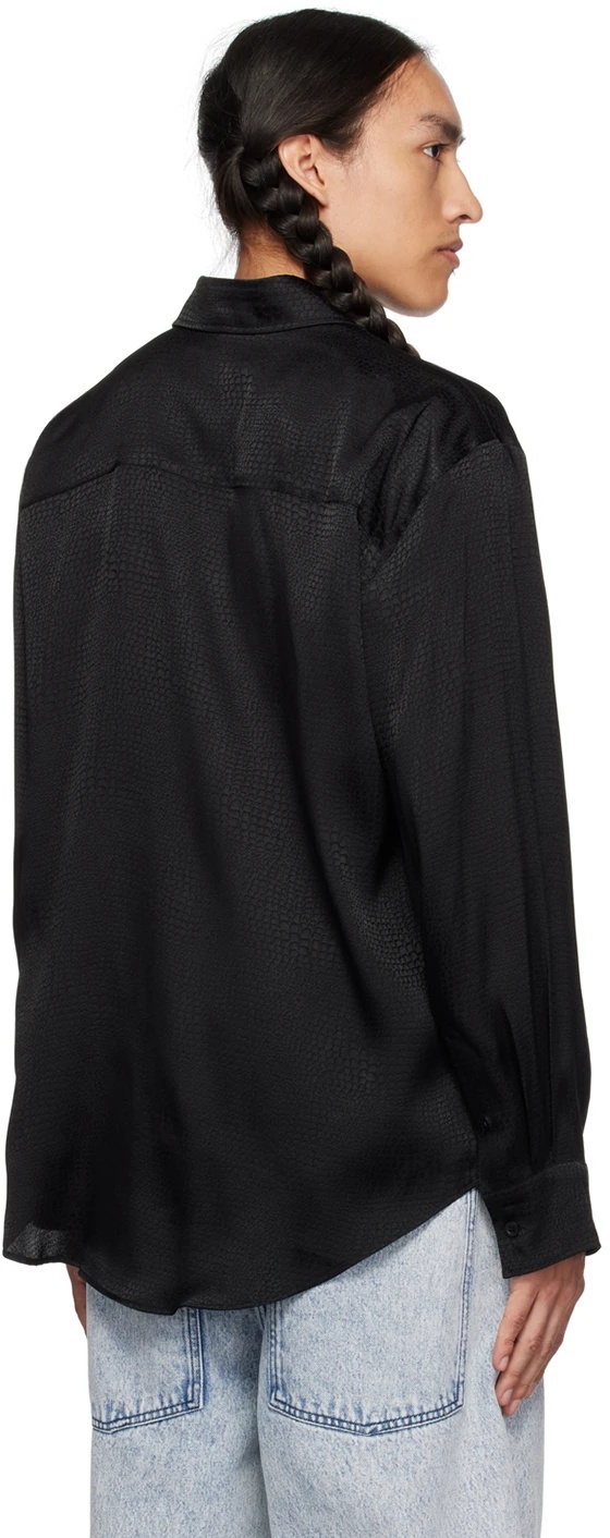 Msgm Lapel Long-sleeved Shirt In Black
