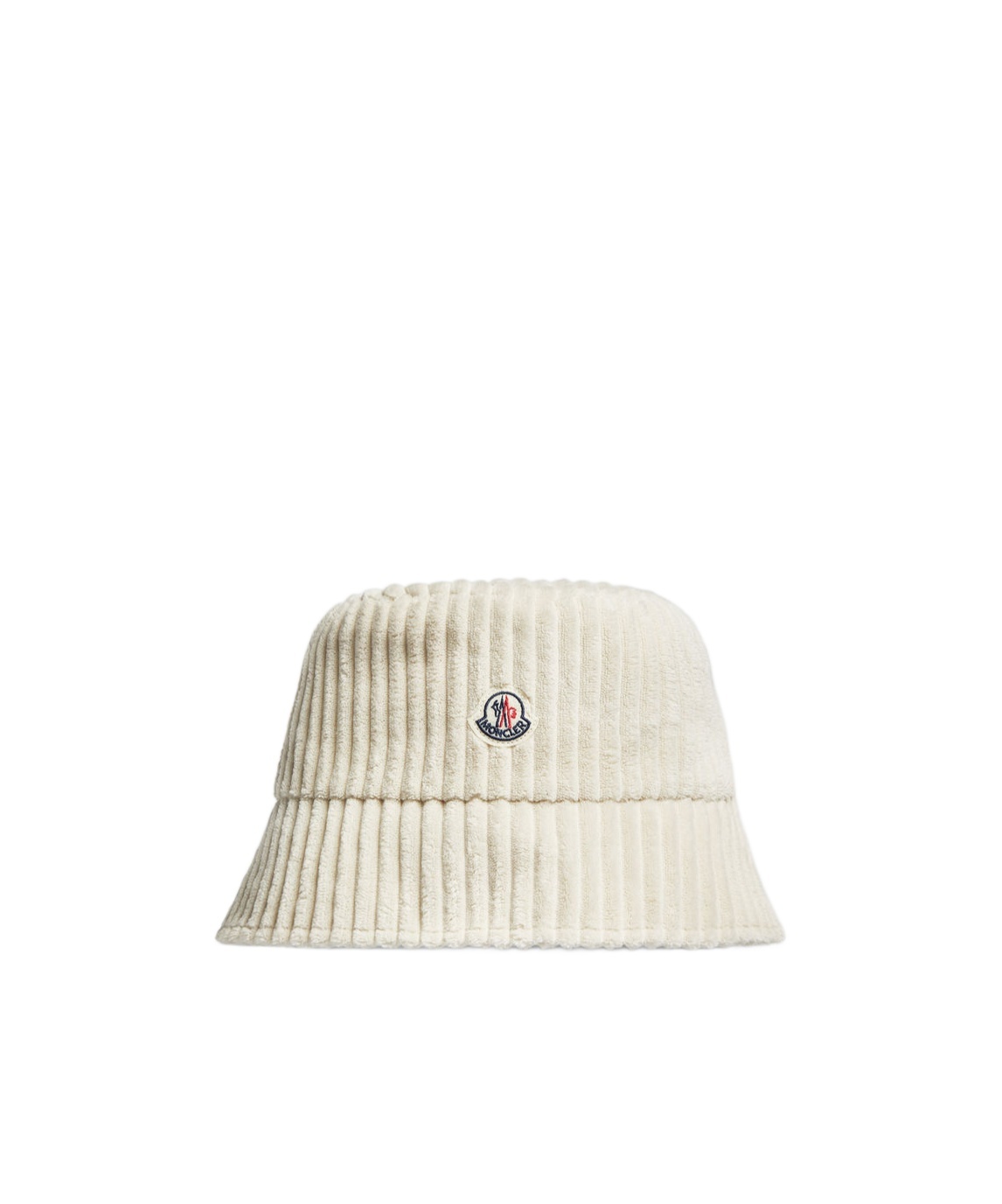 Moncler Logo Corduroy Bucket Hat In White