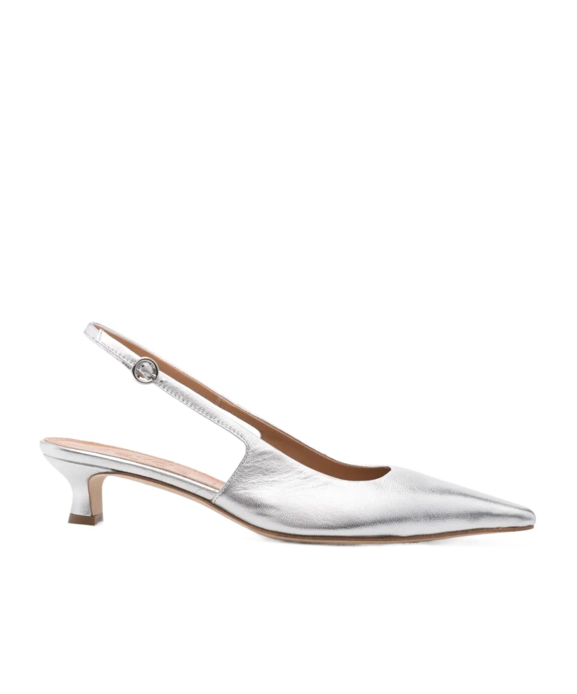 Aeyde Catrina 35mm Metallic-leather Pumps In Orange