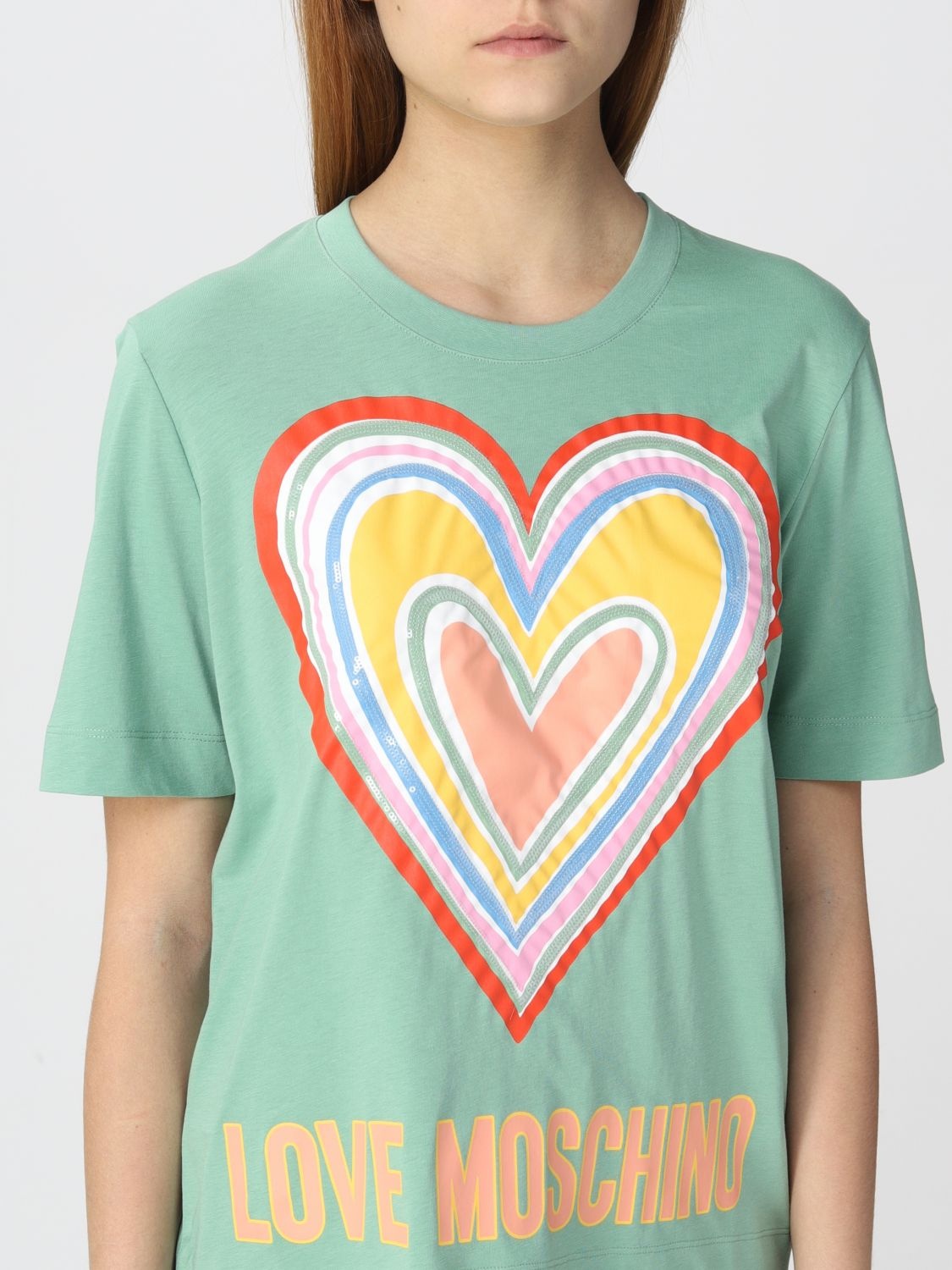 Moschino Love Pattern Short-sleeved T-shirt In Multicolor