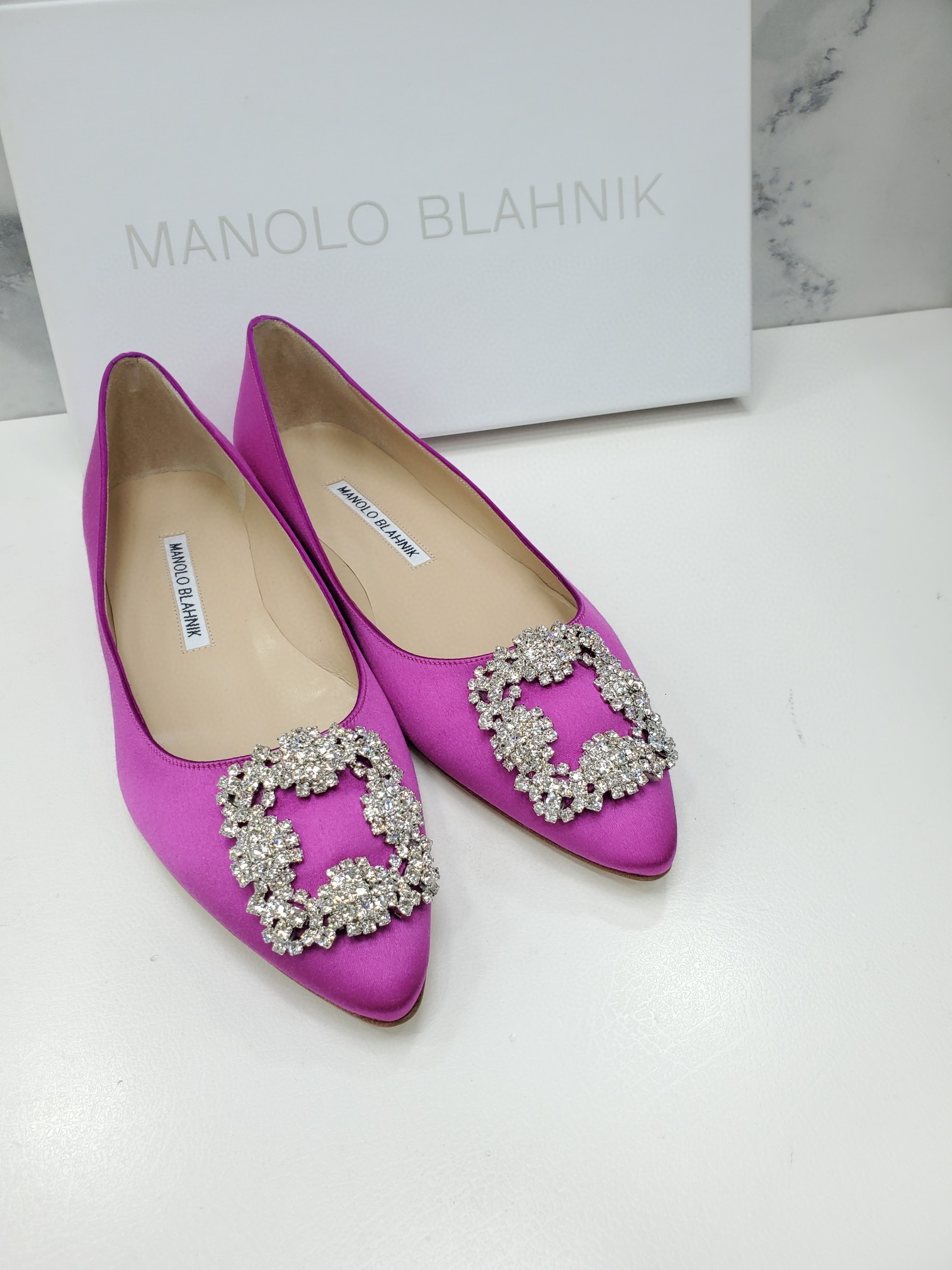 Manolo Blahnik Buckle Detail Flat Shoes In Purple